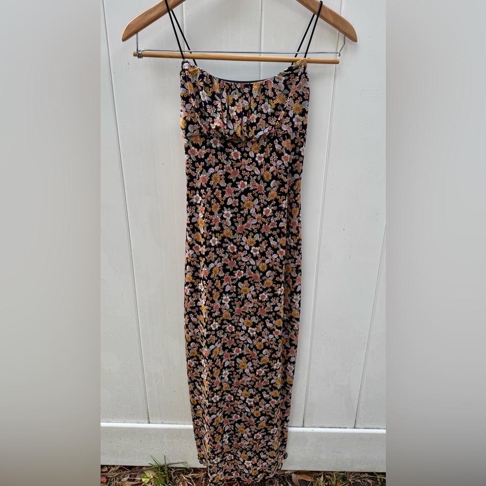 Long Floral Print Maxi Dress by No Comment Size Medium Hippie Boho Chic